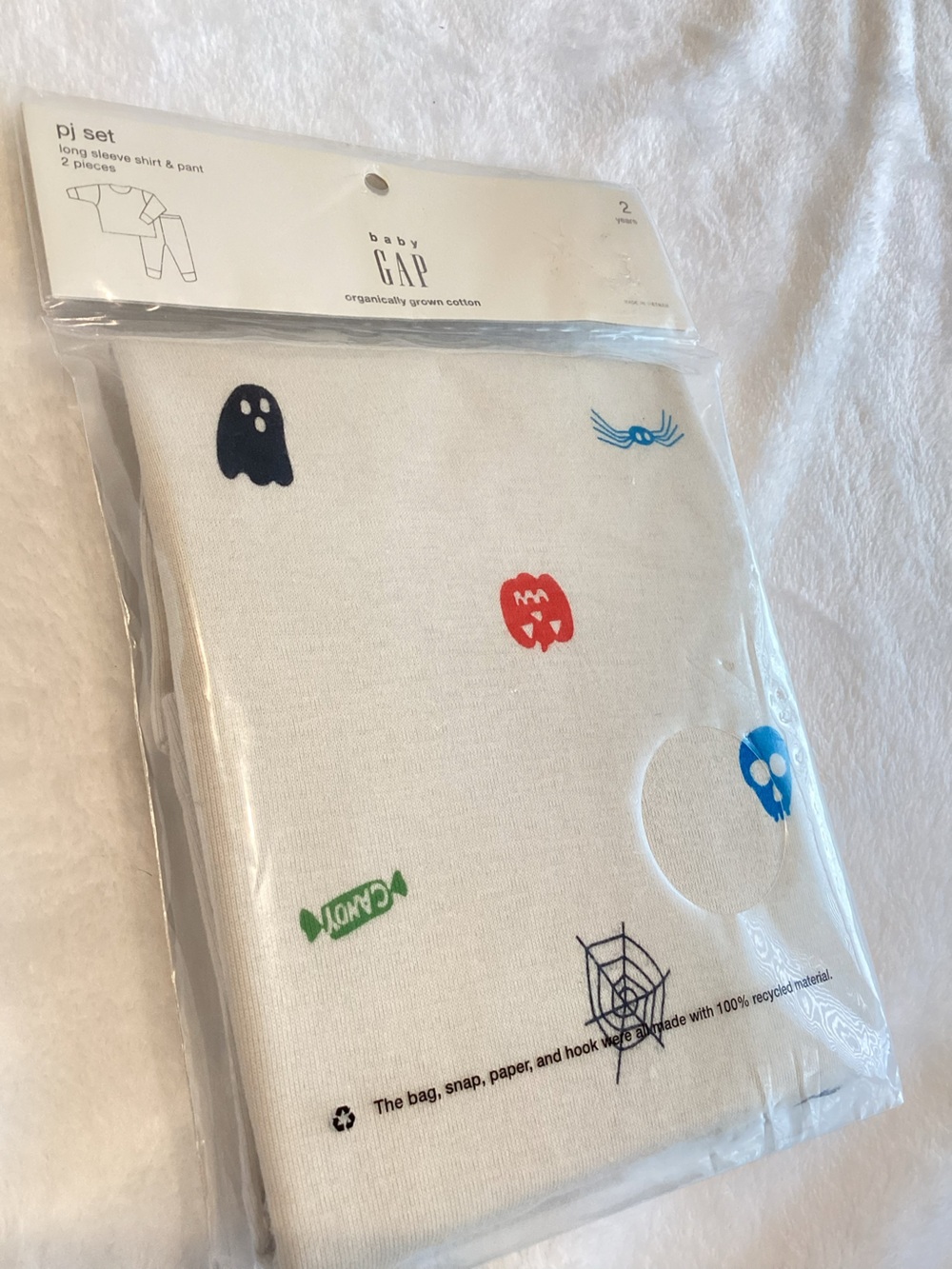 🎃Baby GAP Halloween Pajamas Organic 2-Piece NEW Candy Ghost Spider